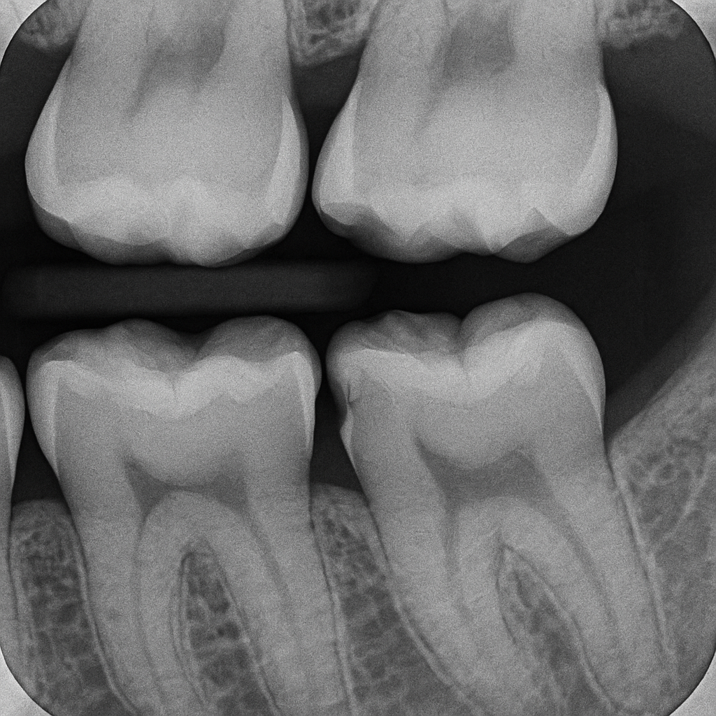 Caries interproximal en radiografía de aleta de mordida